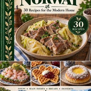 Actual cover of the A Taste of Norway PDF cookbook.