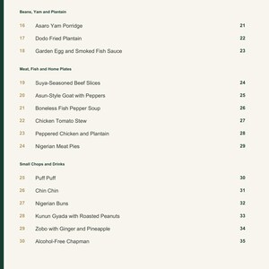 Actual PDF page 4 from A Taste of Nigeria: Contents, page 2.