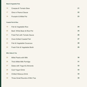 Actual PDF page 4 from A Taste of Mauritania: Contents, page 2.