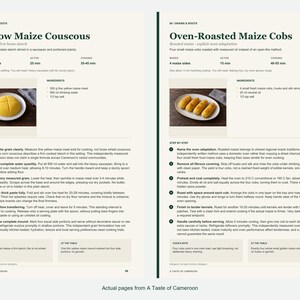 Two actual recipe pages from A Taste of Cameroon.