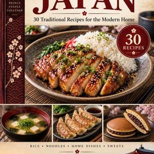Actual cover of the A Taste of Japan PDF cookbook.