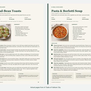 Two actual recipe pages from A Taste of Vatican City.