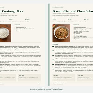 Two actual recipe pages from A Taste of Guinea-Bissau.