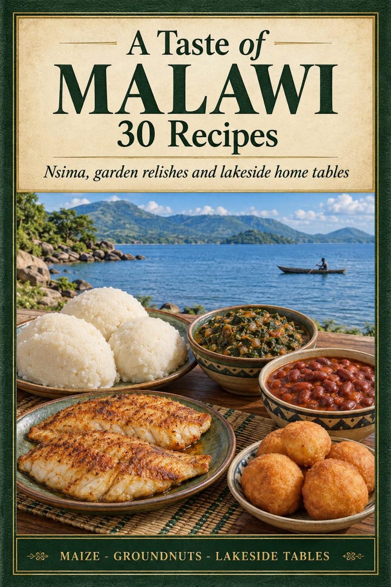Actual cover of the A Taste of Malawi PDF cookbook.