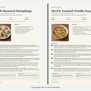 Two actual recipe pages from A Taste of Mongolia.