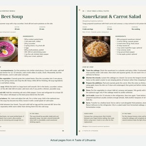 Two actual recipe pages from A Taste of Lithuania.
