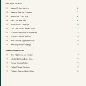 Actual PDF page 3 from A Taste of Ghana: Contents, page 1.