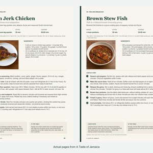 Two actual recipe pages from A Taste of Jamaica.