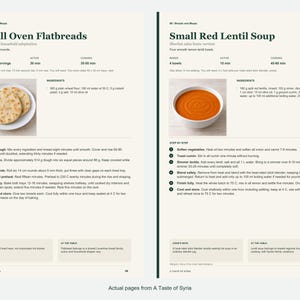 Two actual recipe pages from A Taste of Syria.