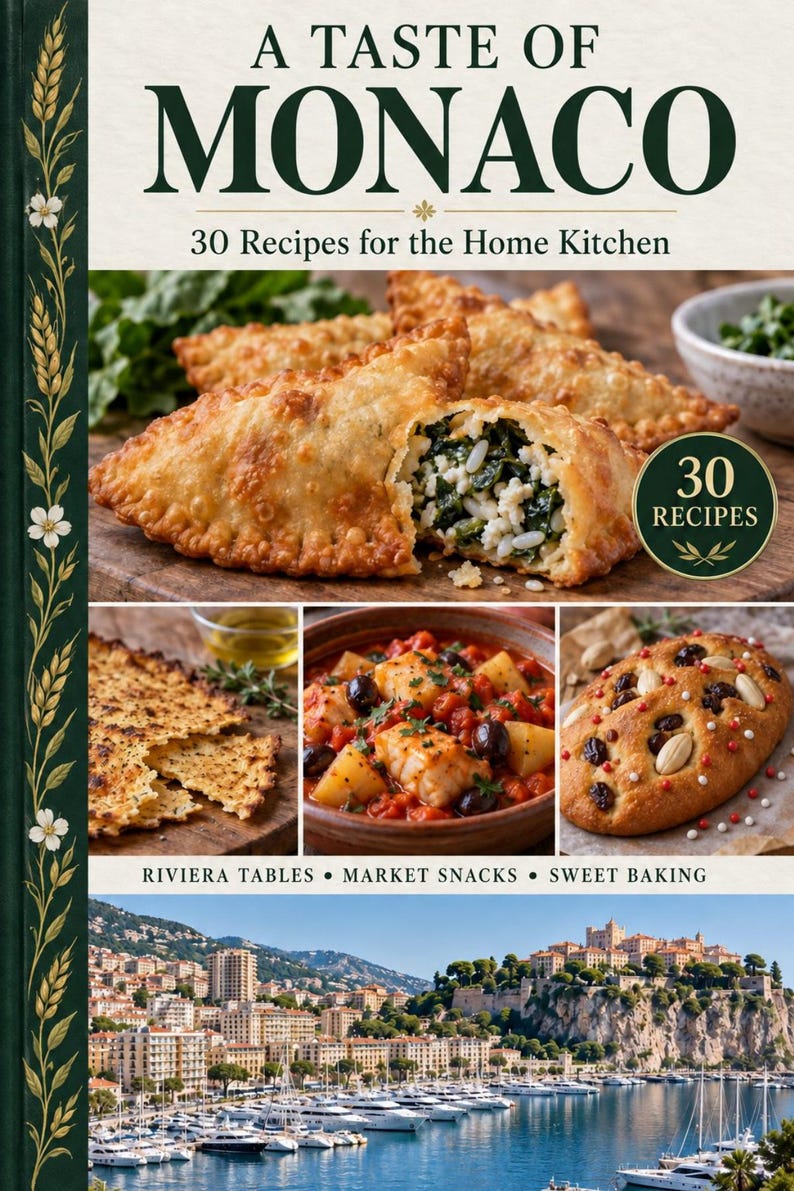 Actual cover of the A Taste of Monaco PDF cookbook.