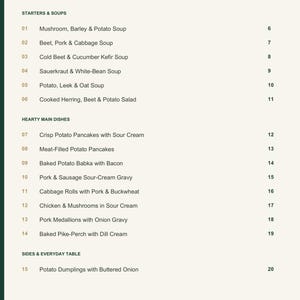 Actual PDF page 3 from A Taste of Belarus: Contents, page 1.