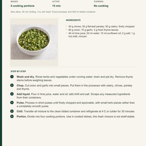 Actual PDF page 6 from A Taste of Saint Vincent and the Grenadines: Chive and Parsley Green Seasoning recipe page.