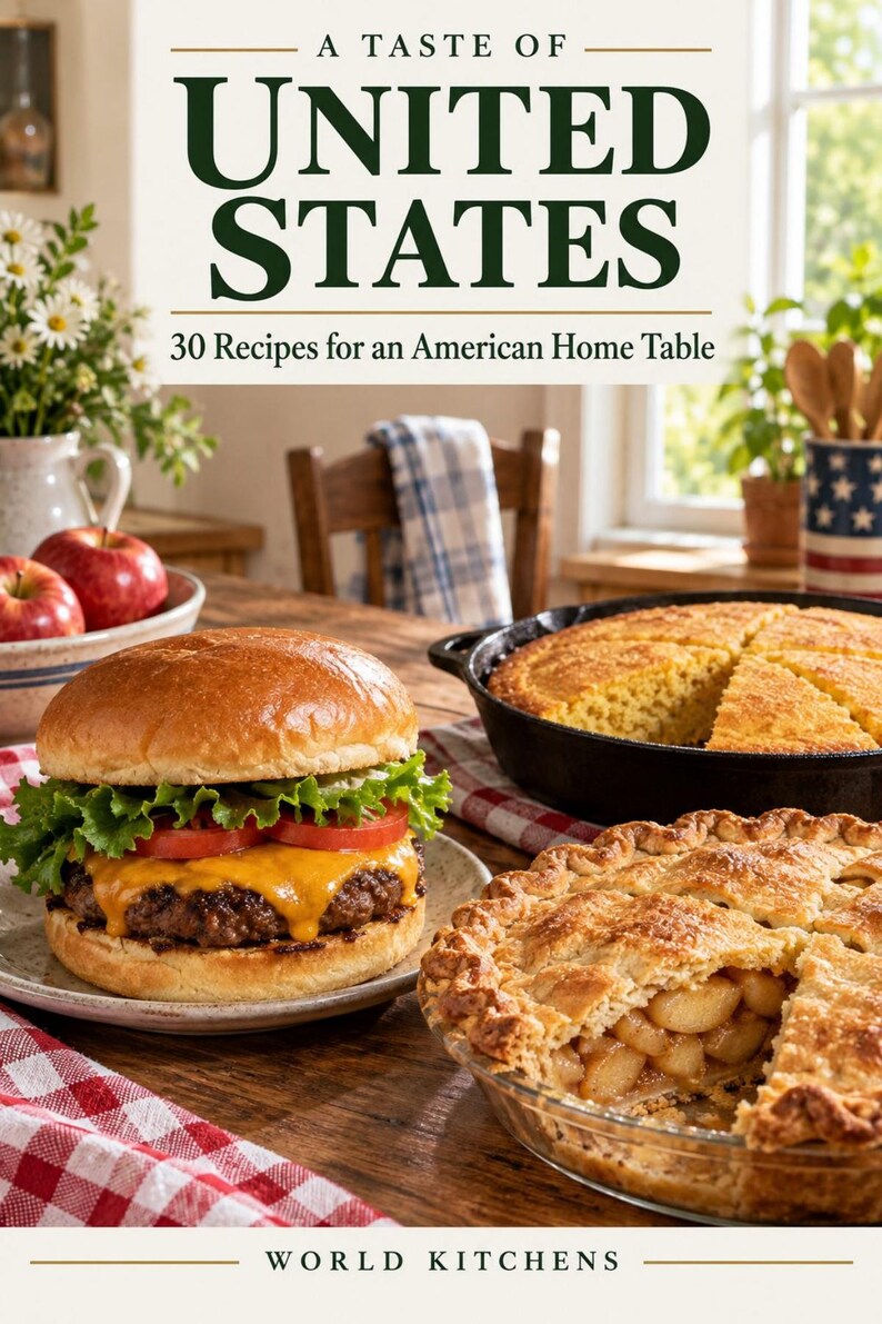 Actual cover of the A Taste of United States PDF cookbook.