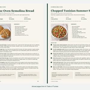 Two actual recipe pages from A Taste of Tunisia.
