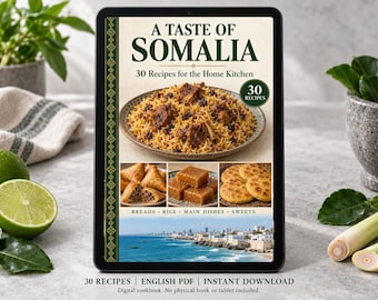 Somalia Cookbook PDF - 30 Recipes, English Digital Download