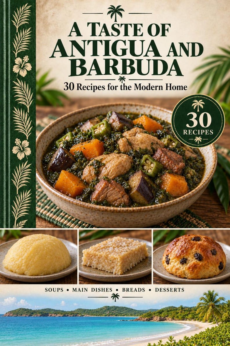 Actual cover of the A Taste of Antigua and Barbuda PDF cookbook.