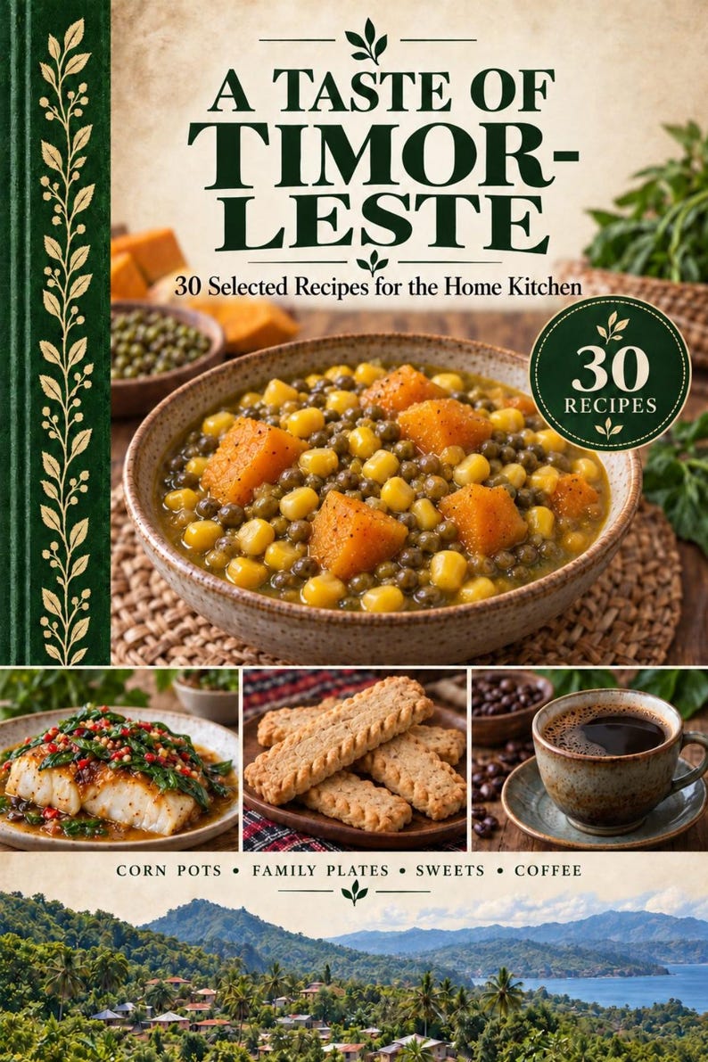 Actual cover of the A Taste of Timor-Leste PDF cookbook.