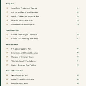 Actual PDF page 4 from A Taste of Honduras: Contents, page 2.