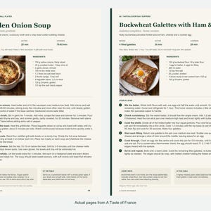 Two actual recipe pages from A Taste of France.