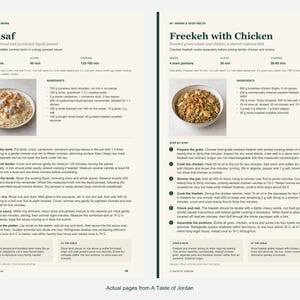 Two actual recipe pages from A Taste of Jordan.