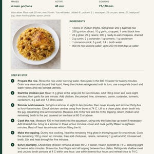 Actual PDF page 6 from A Taste of Kuwait: Chicken Machboos recipe page.