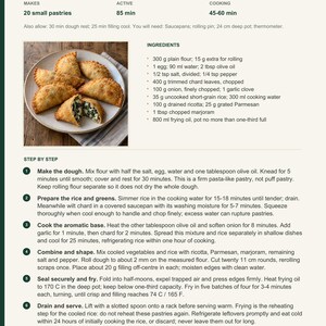 Actual PDF page 6 from A Taste of Monaco: Chard & Ricotta Barbagiuan recipe page.