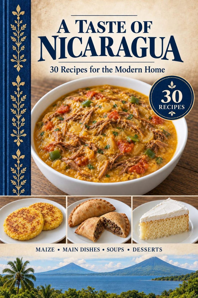 Actual cover of the A Taste of Nicaragua PDF cookbook.