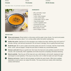 Actual PDF page 6 from A Taste of Turkiye: Smooth Red Lentil Soup recipe page.