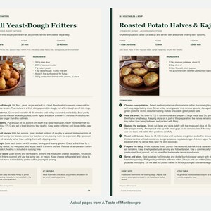 Two actual recipe pages from A Taste of Montenegro.