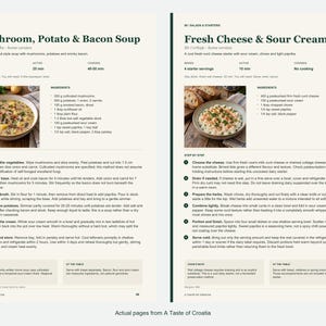 Two actual recipe pages from A Taste of Croatia.