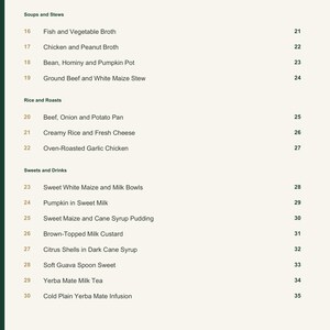Actual PDF page 4 from A Taste of Paraguay: Contents, page 2.