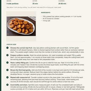 Actual PDF page 13 from A Taste of Benin: Pan-Fried Plantain Aloko recipe page.