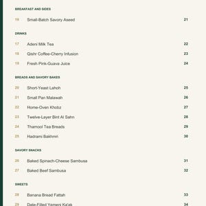 Actual PDF page 4 from A Taste of Yemen: Contents, page 2.