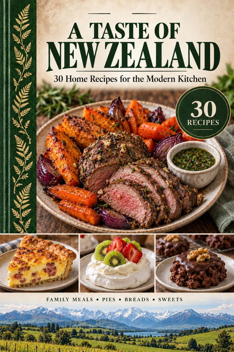Actual cover of the A Taste of New Zealand PDF cookbook.