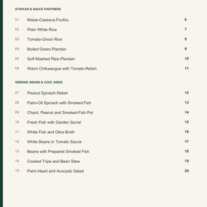 Actual PDF page 3 from A Taste of Congo: Contents, page 1.