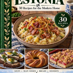 Actual cover of the A Taste of Estonia PDF cookbook.