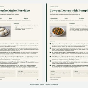 Two actual recipe pages from A Taste of Botswana.