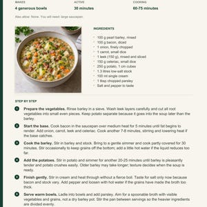 Actual PDF page 6 from A Taste of Switzerland: Barley & Vegetable Soup recipe page.