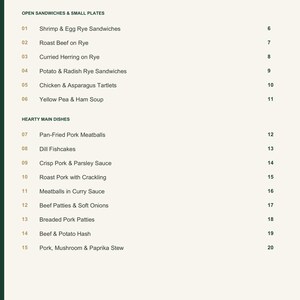 Actual PDF page 3 from A Taste of Denmark: Contents, page 1.
