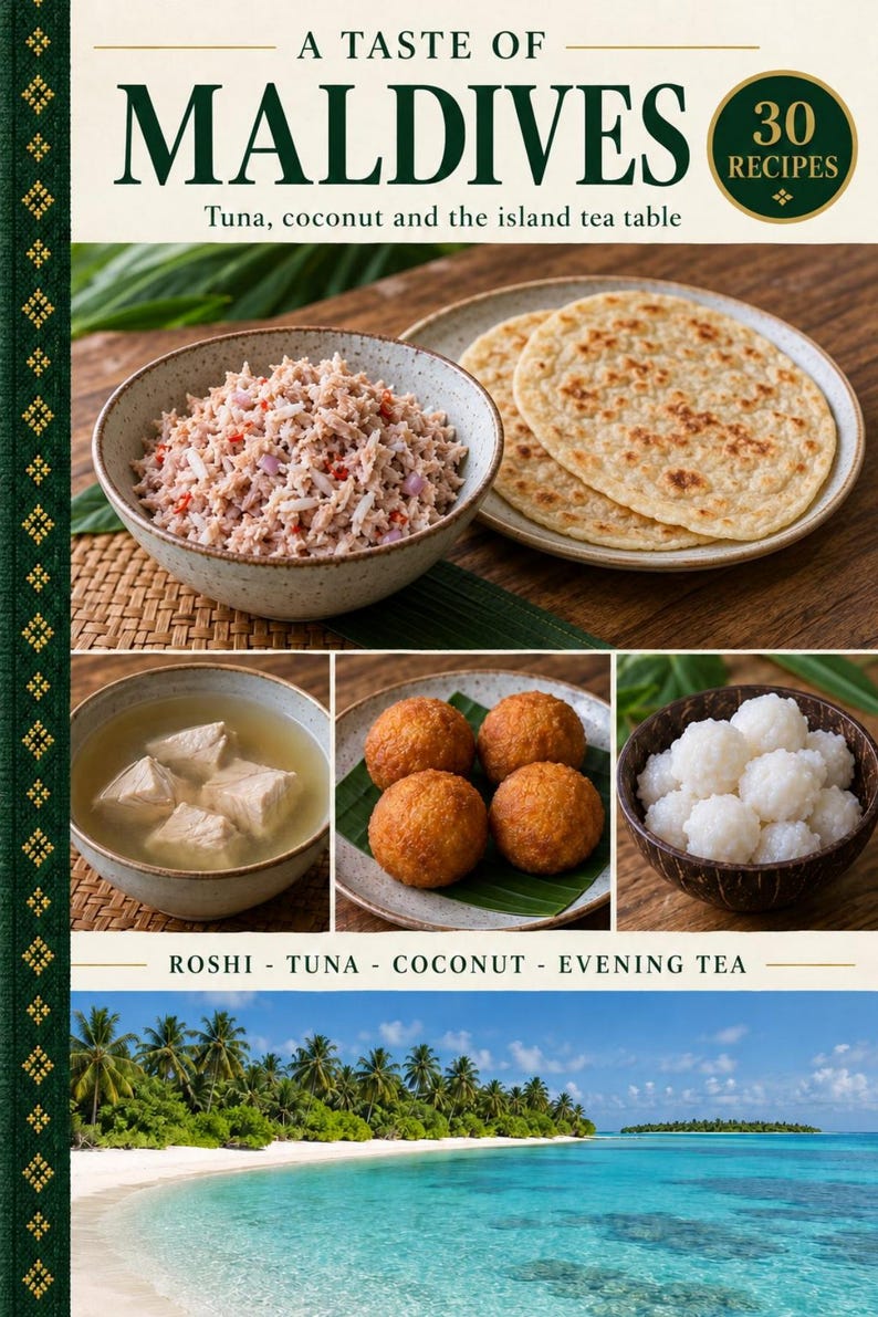 Actual cover of the A Taste of Maldives PDF cookbook.