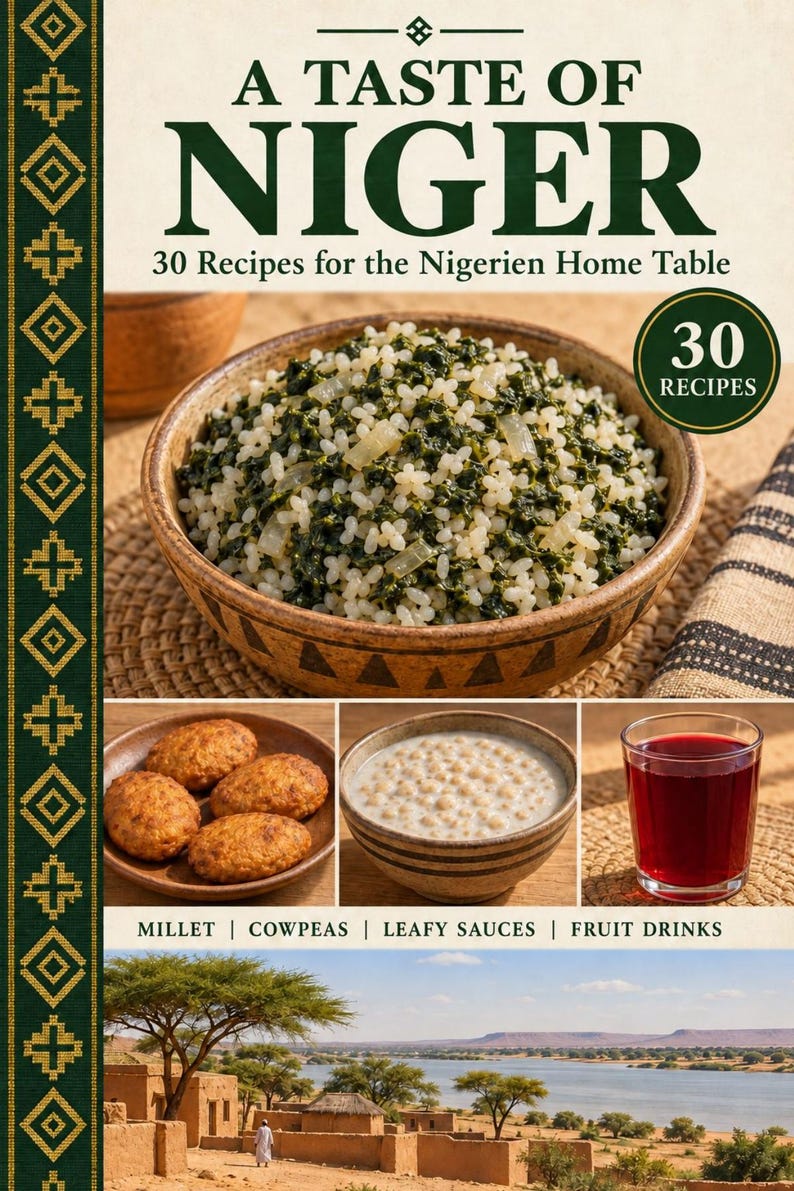 Actual cover of the A Taste of Niger PDF cookbook.