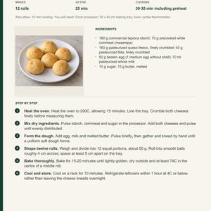 Actual PDF page 13 from A Taste of Colombia: Tapioca and Cheese Rolls recipe page.