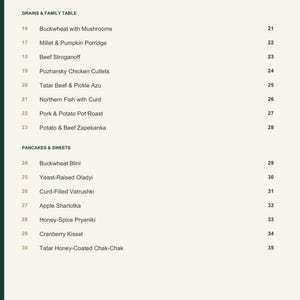 Actual PDF page 4 from A Taste of Russia: Contents, page 2.