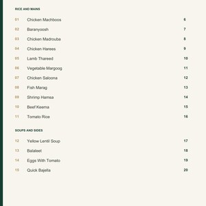 Actual PDF page 3 from A Taste of Qatar: Contents, page 1.