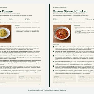 Two actual recipe pages from A Taste of Antigua and Barbuda.
