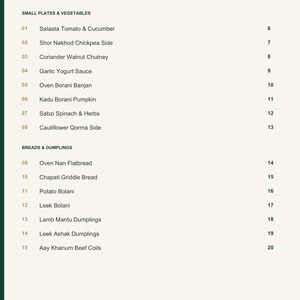 Actual PDF page 3 from A Taste of Afghanistan: Contents, page 1.