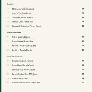 Actual PDF page 4 from A Taste of Ecuador: Contents, page 2.