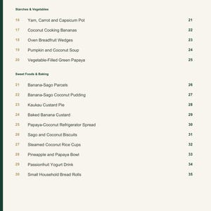 Actual PDF page 4 from A Taste of Papua New Guinea: Contents, page 2.