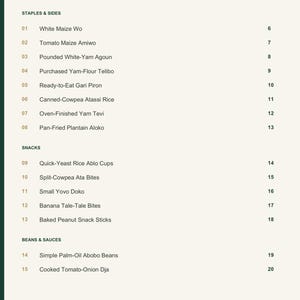 Actual PDF page 3 from A Taste of Benin: Contents, page 1.