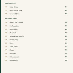 Actual PDF page 4 from A Taste of Saudi Arabia: Contents, page 2.